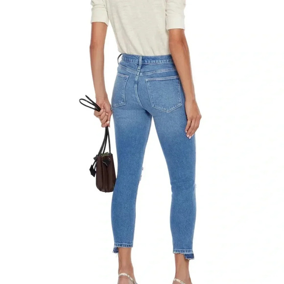 FRAME  Le high  Skinny cropped distressed high-rise skinny size 25 - Picture 3 of 3
